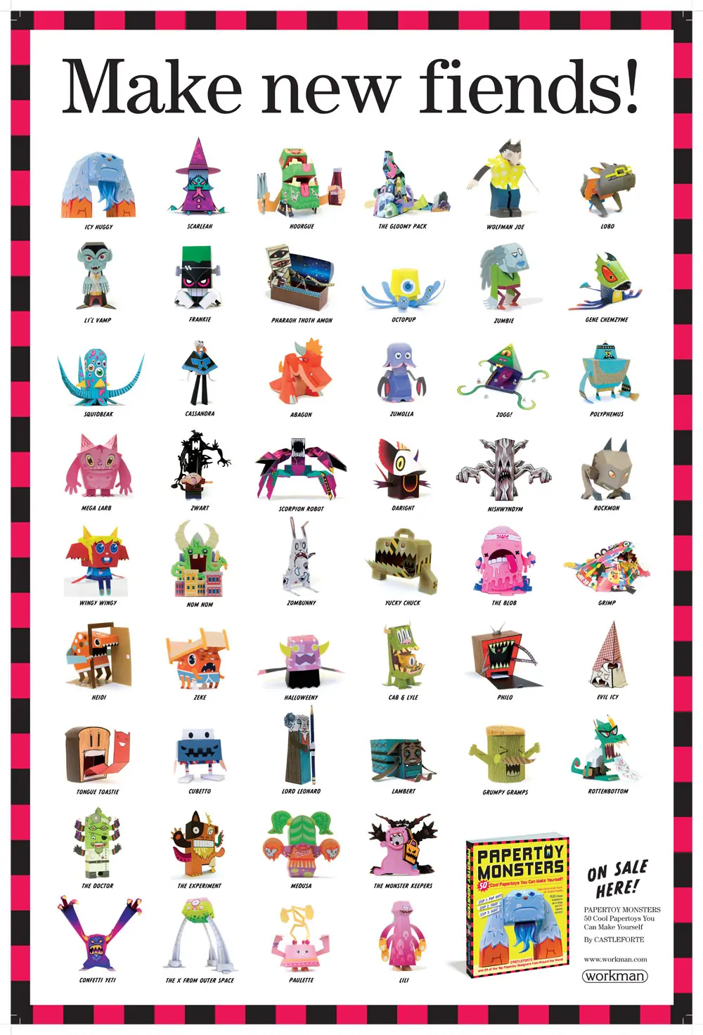 Poster of all 50 Papertoy Monsters
