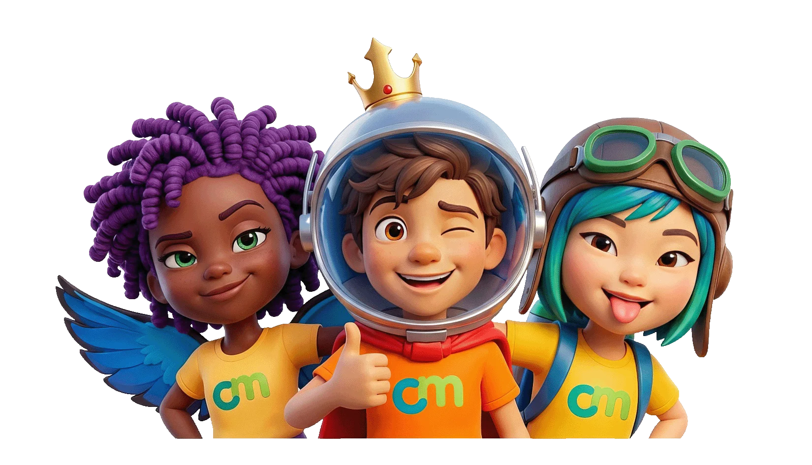 CreatableMe characters Spark, Prism and Skye standing together