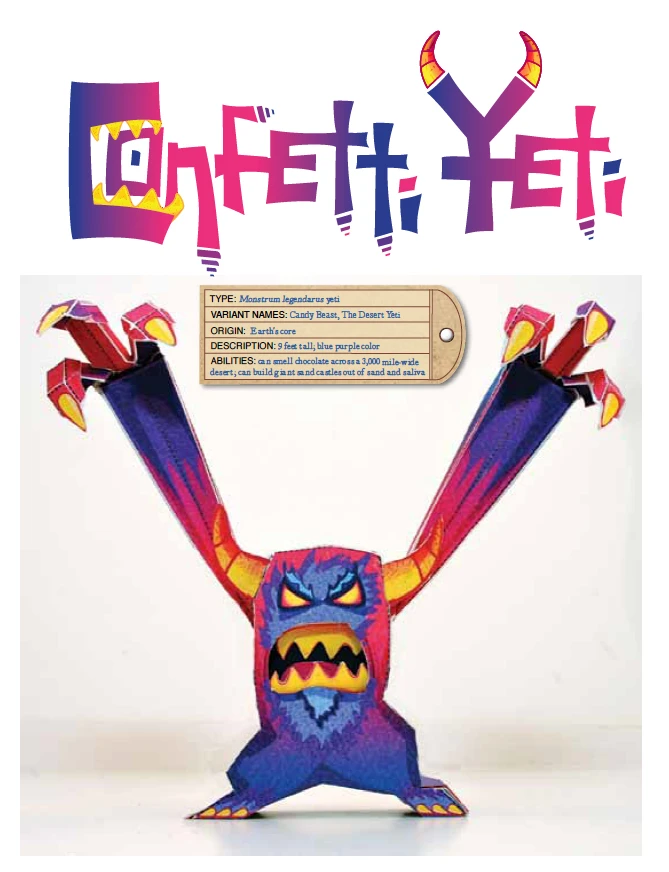 The Desert Yeti paper toy
