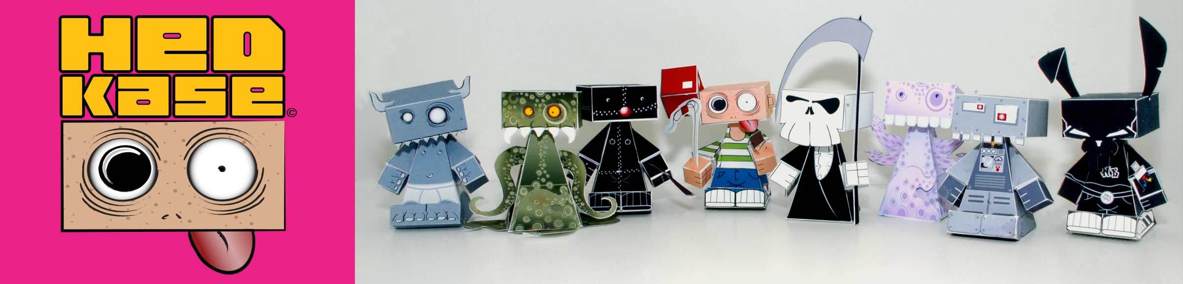 HedKase paper toy banner