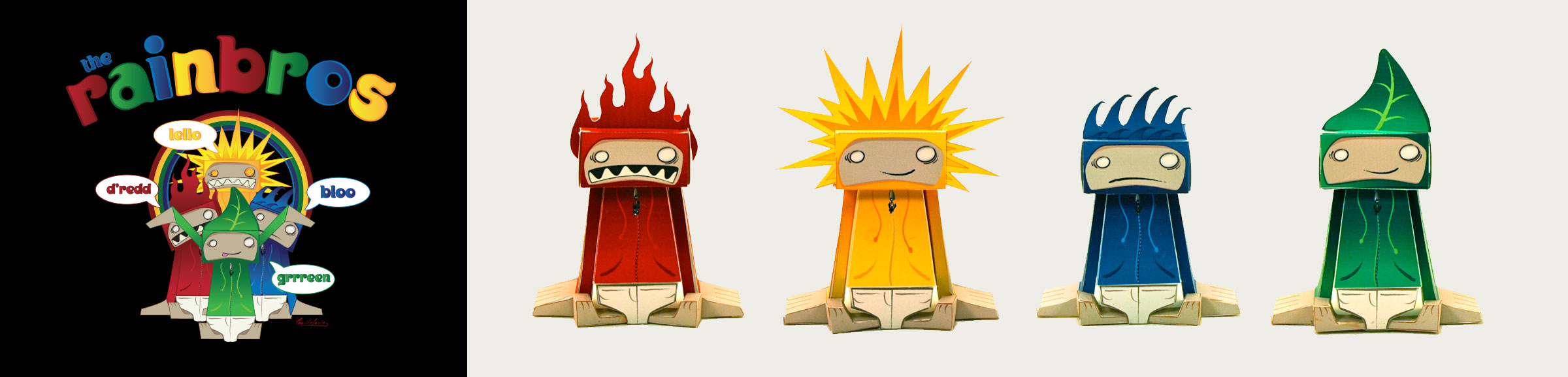Rainbros paper toy banner