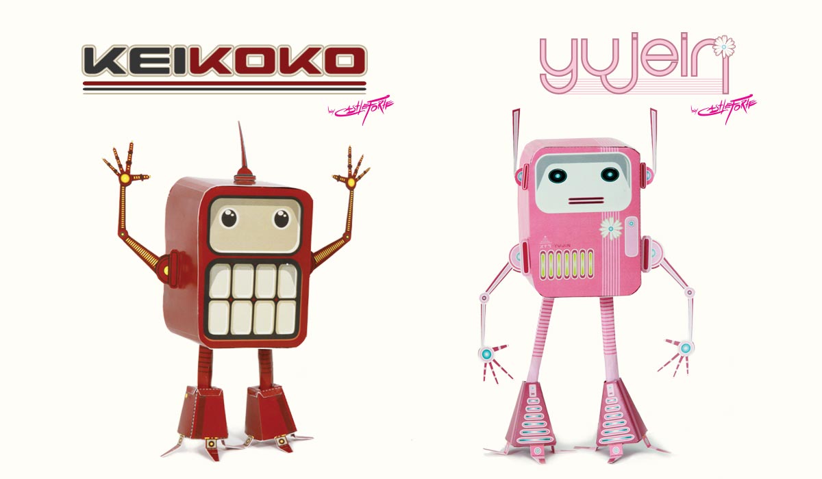 Papertoy Glowbots toys