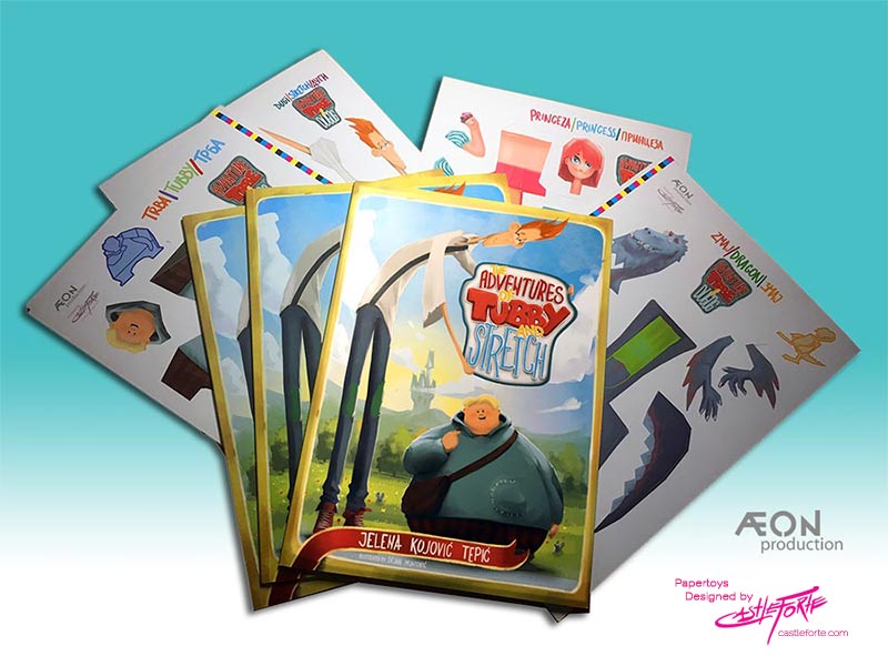 Tubby and Stretch paper toy product shot