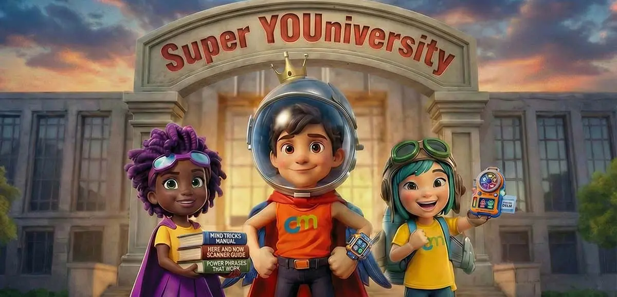 Super YOUniversity banner with CreatableMe characters